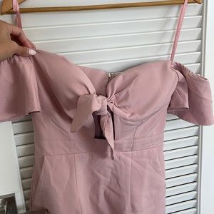 Runaway Blush Pink Dress off the shoulder bridesmaid